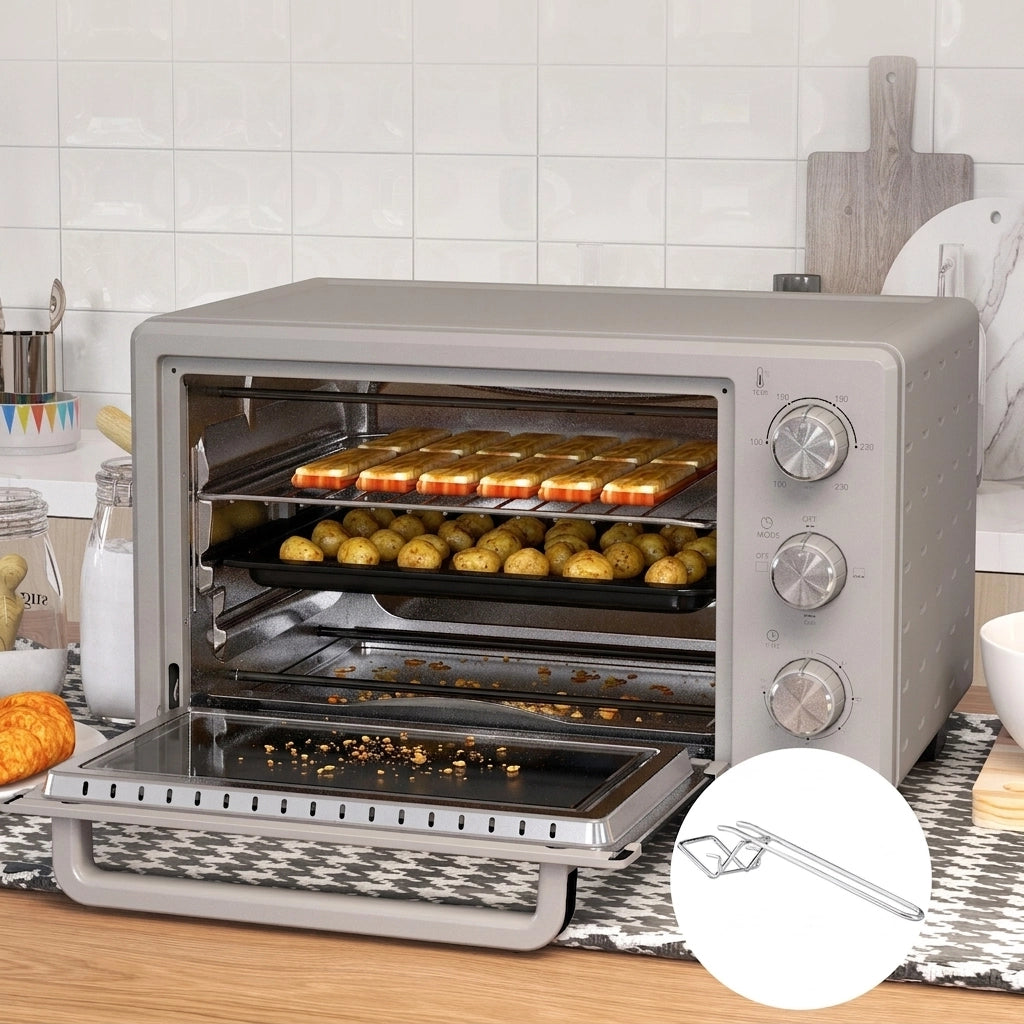 Mini Forno Elettrico 21 L 1400 W in Acciaio Inox con 3 Modalità; 100-230°C e Timer 60 Min