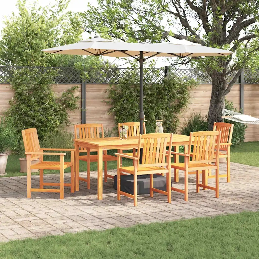 Set da Pranzo per Giardino 7 pcs Marrone