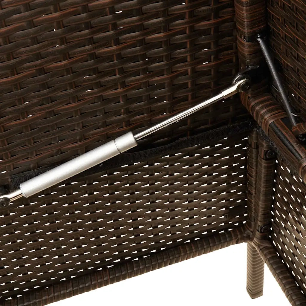 Panca da Giardino con Cuscini-Sgabello-Panca da esterno Marrone in Polyrattan 101806