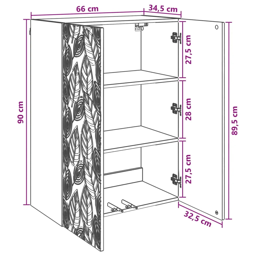 Mobiletto a muro Rovere Artigianale 66 x 34,5 x 90 cm 898744