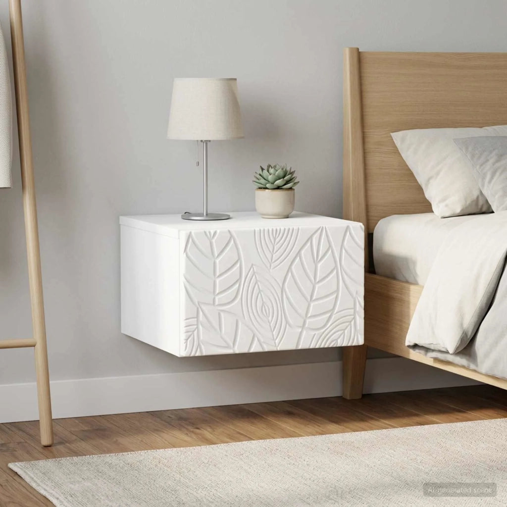 Mobiletto da notte a muro 2 pcs Bianco 49 x 34,5 x 20 cm 898786