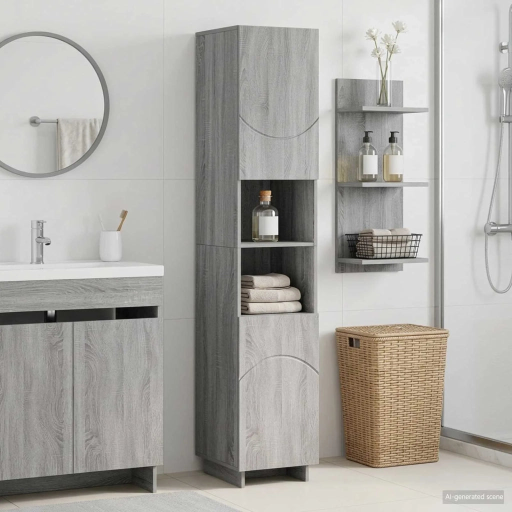 Mobile da bagno Sonoma grigio 36.5 x 38 x 180 cm 8011600