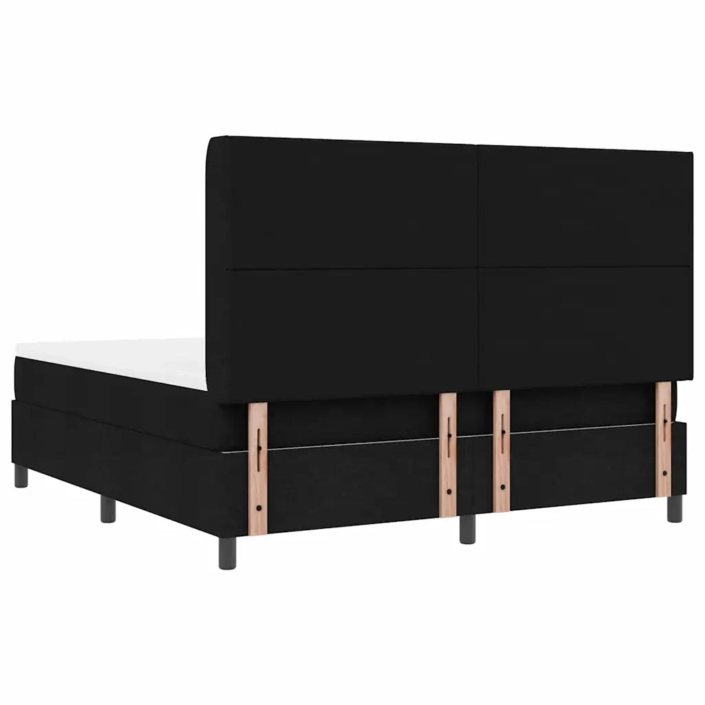 Letto a Sorgente LED con materasso Nero 180 x 200 cm Tessuto 3343520