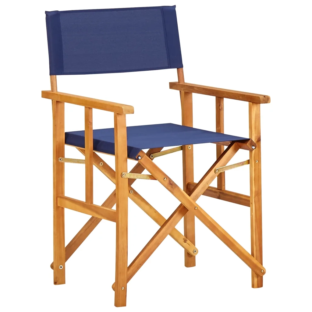 Sedie da Regista 2 pz | Sedie da Esterno in Legno Massello di Acacia Blu