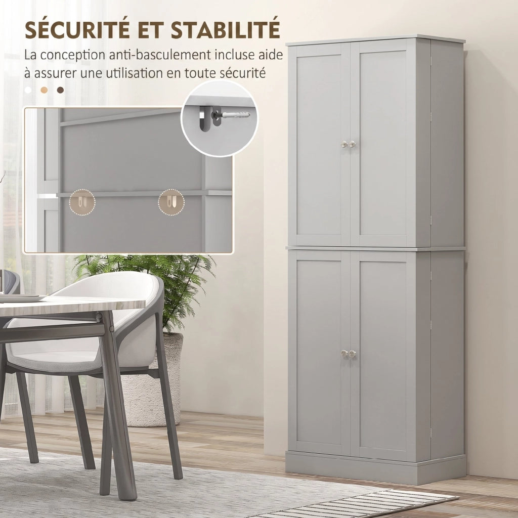 Armoire de Cuisine Buffet Cuisine Moderne 60 x 35 x 166 cm Gris