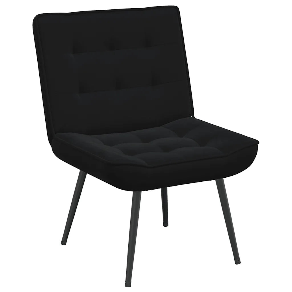 Poltrona Relax | Sedia Relax 64x74x84 cm Nera in Velluto