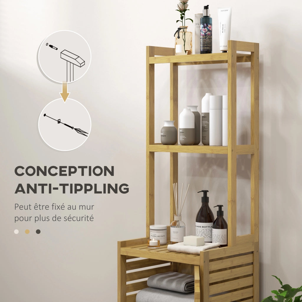 Colonna bagno in bamb¨´ ¨C zephmum ¨C 38.5x33x170 cm naturale