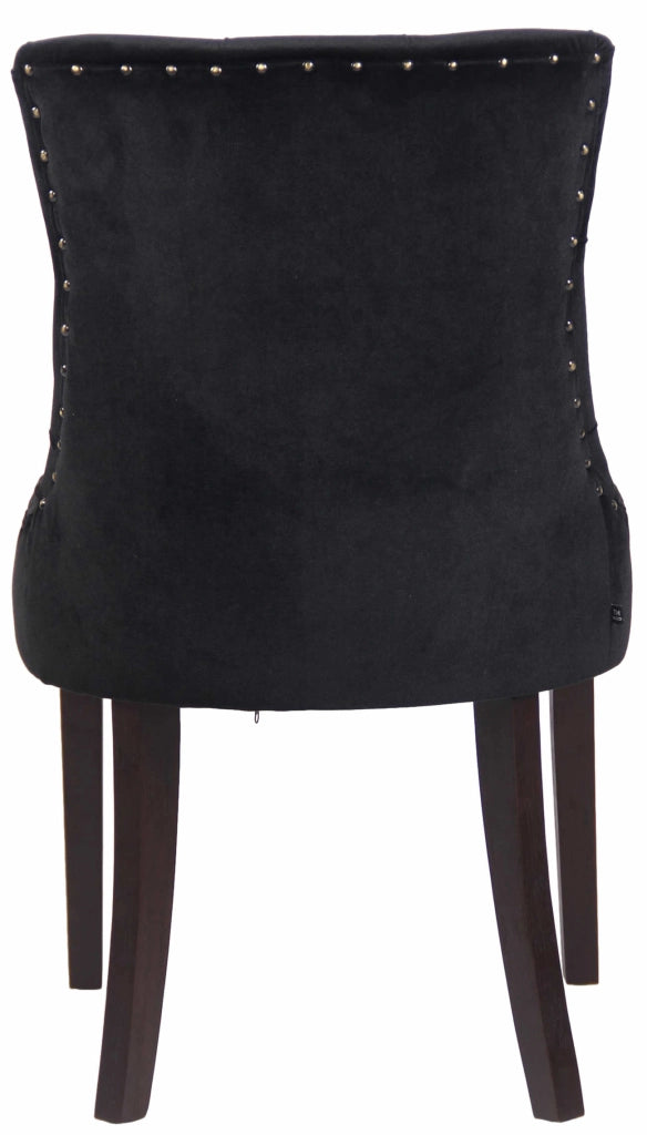 Set 4 poltrone pranzo Aberdeen in velluto nero,antico