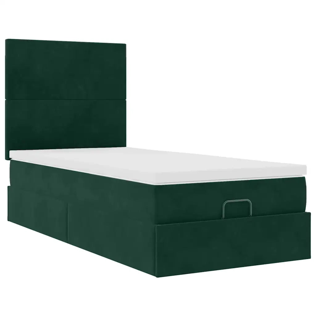 Struttura Letto Pouf con Materassi 90x200 cm in Velluto 3313376