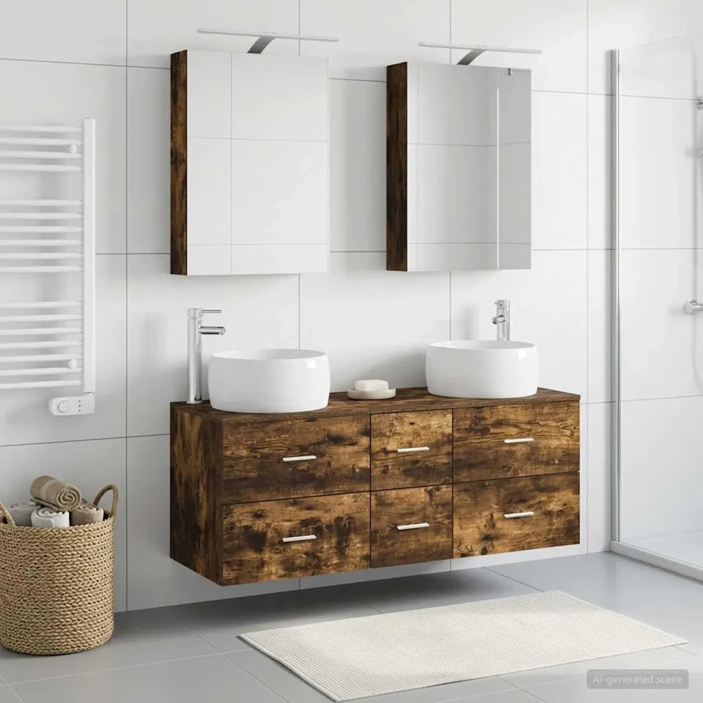 Set di mobili per il bagno 5 pcs Rovere Fumo 3407035