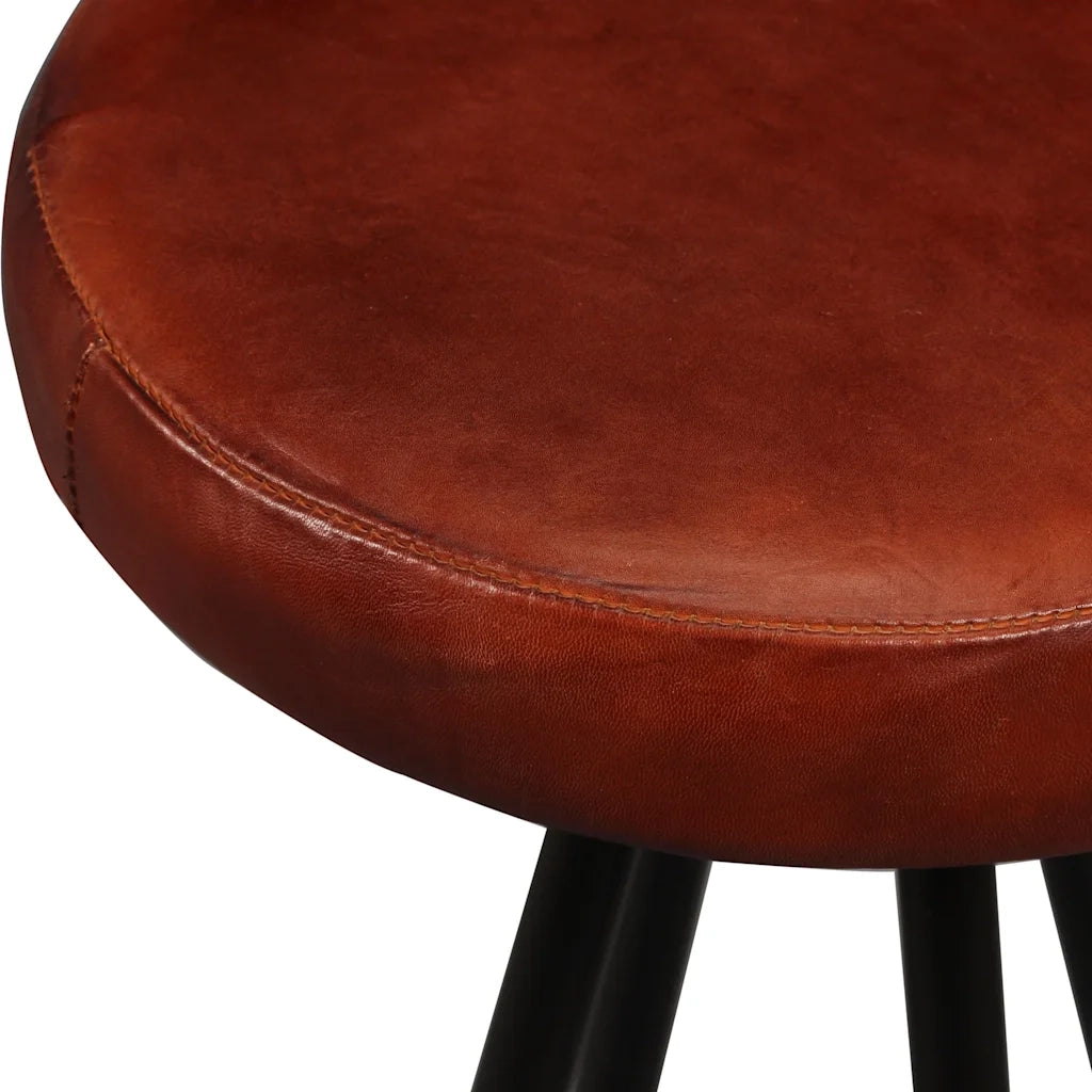 Set da Bar 5 pz in Legno Massello di Acacia e Vera Pelle