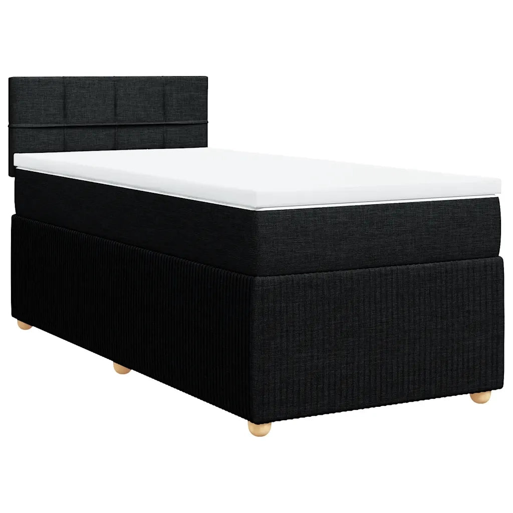 Giroletto a Molle con Materasso Nero 90x190 cm in Tessuto 3287313
