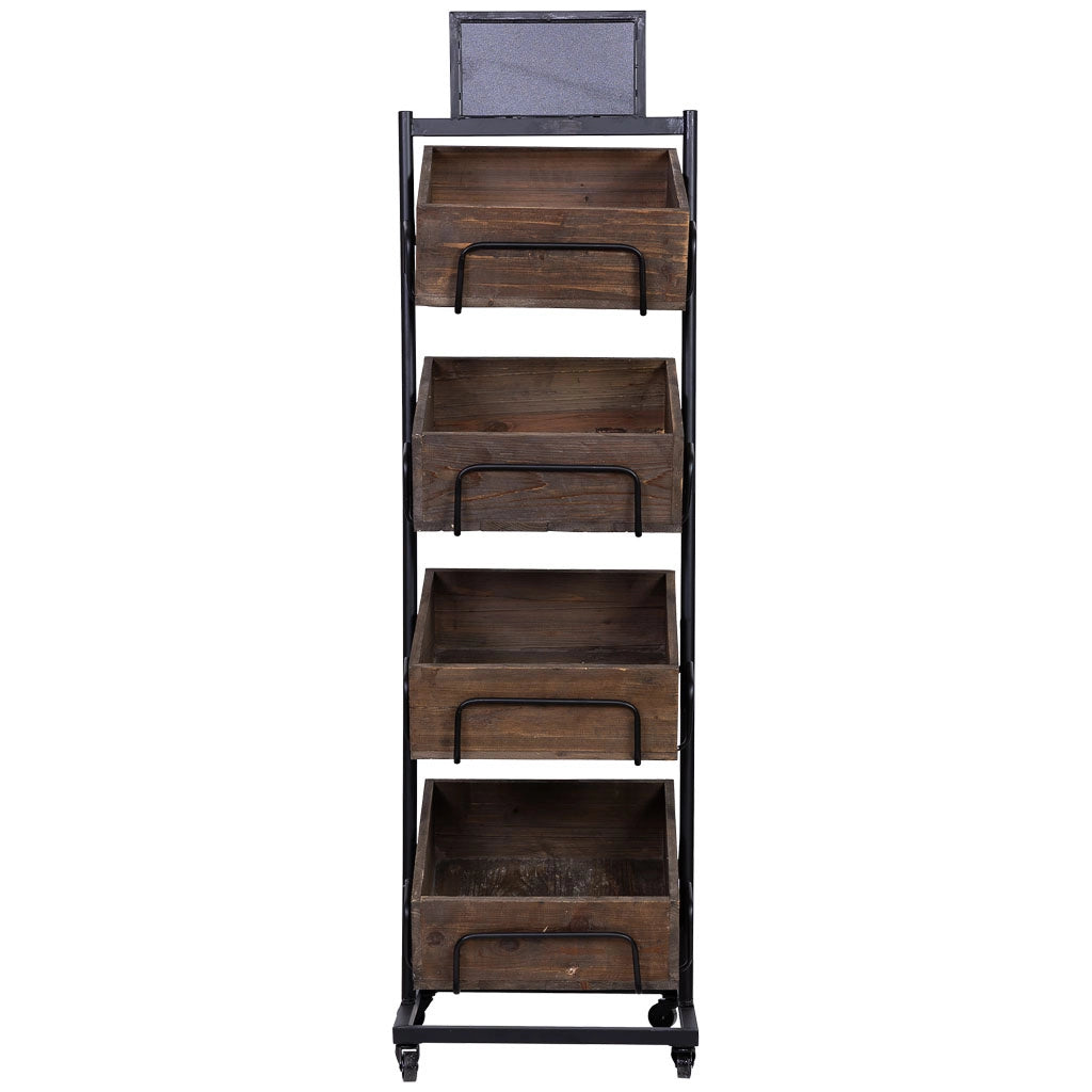Scaffalatura in legno e metallo 50x48x168h cm