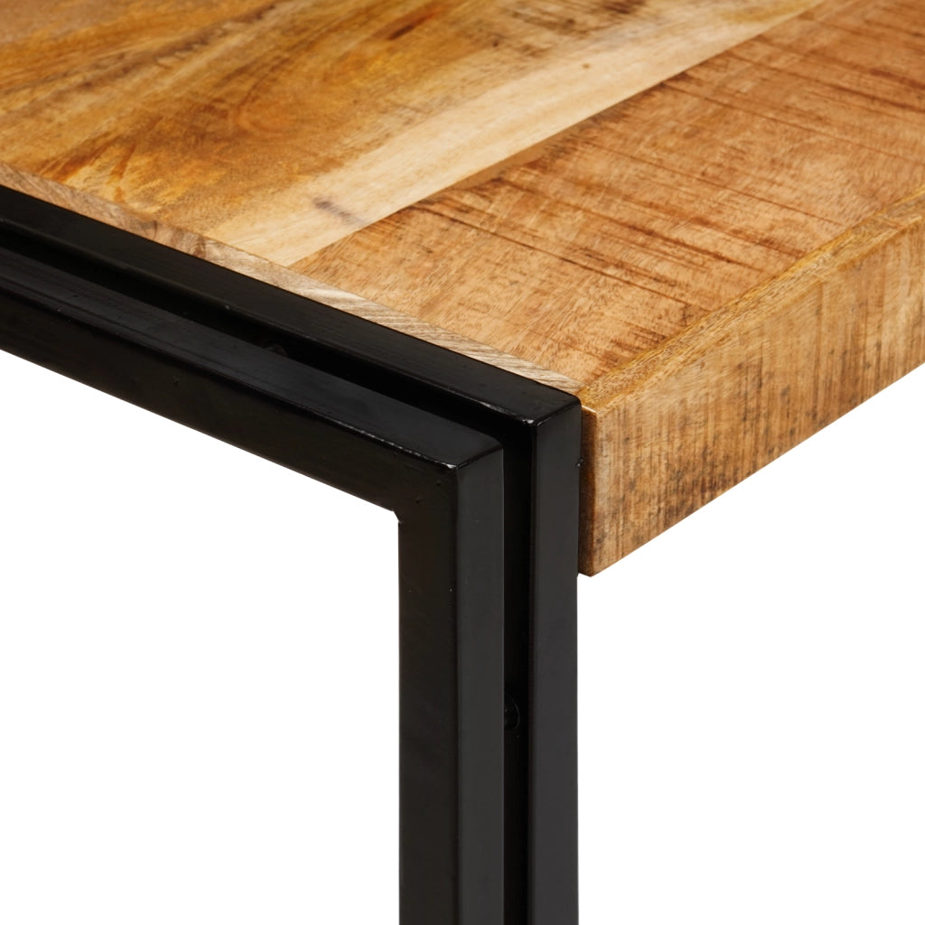 Tavoli da Annidamento 3 pz Legno Massello Grezzo di Mango