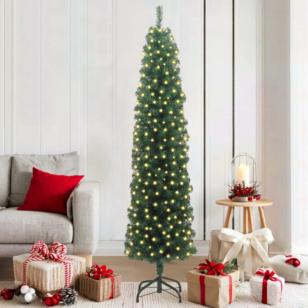 Albero di Natale | Decorazioni natalizie artificiale con 300 LED Verde 180 cm