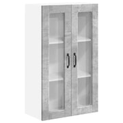 Pensile da cucina | Mobile in vetro da parete PORTO Grigio cemento 60 x 31 x 100 cm