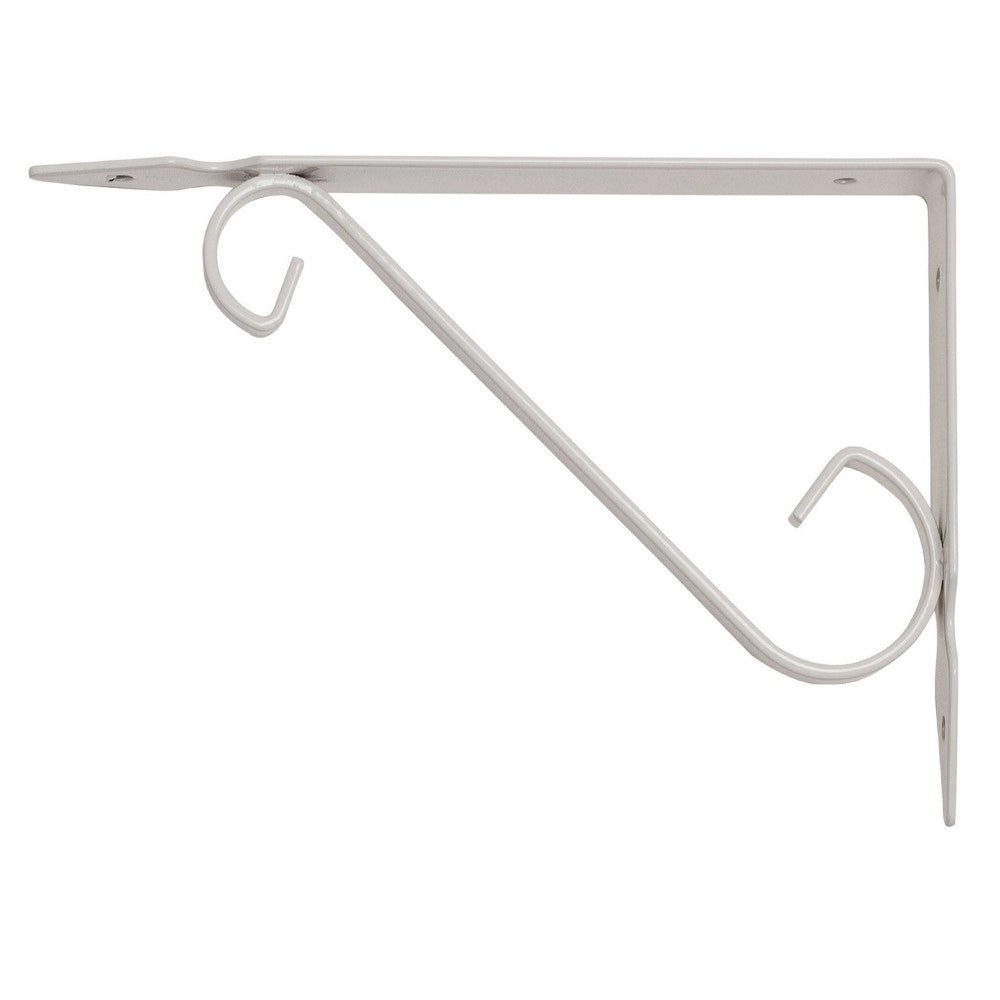 Trade Shop - Reggimensola Supporto Staffa Reggi Mensola In Ferro Battuto 14.5x11cm Bianca -