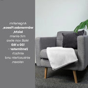 Set di 2 coperte in polarfleece ÖkoTex 130 x 160 cm circa 400 g con filo antipulvischio ai bordi bianco
