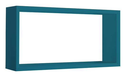 Mensola Cubo da Parete 70x35x15,5 cm in Fibra di Legno Artù Blu Atollo