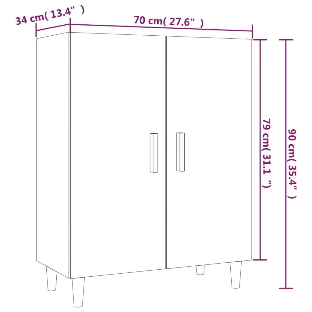 Buffet credenza cassettiera armadio mobile contenitore organizer per cucina soggiorno salotto 70 x 34 x 90 cm legno ingegnerizzato grigio 02_0032079