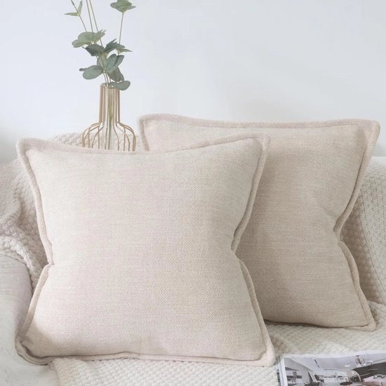 Coprioggetti in Chenille Beige - Decorativi - 2 Pezzi - 40x40 cm