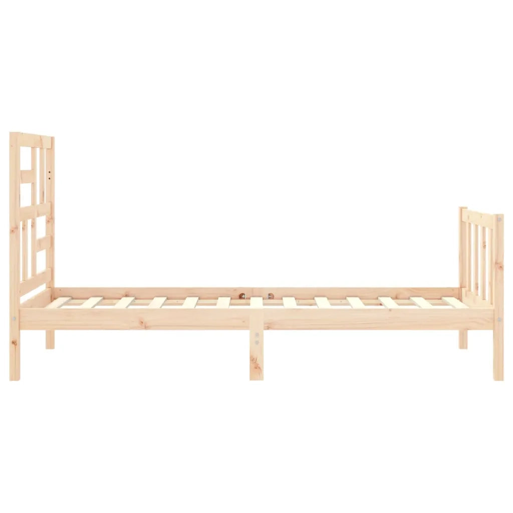 Giroletto con Testiera Single-Struttura Letto in Legno Massello 424941