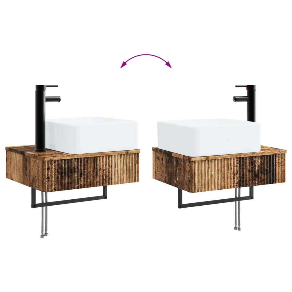 Lavabo da Parete Legno antico 53 x 35 x 39 cm CFW7950436