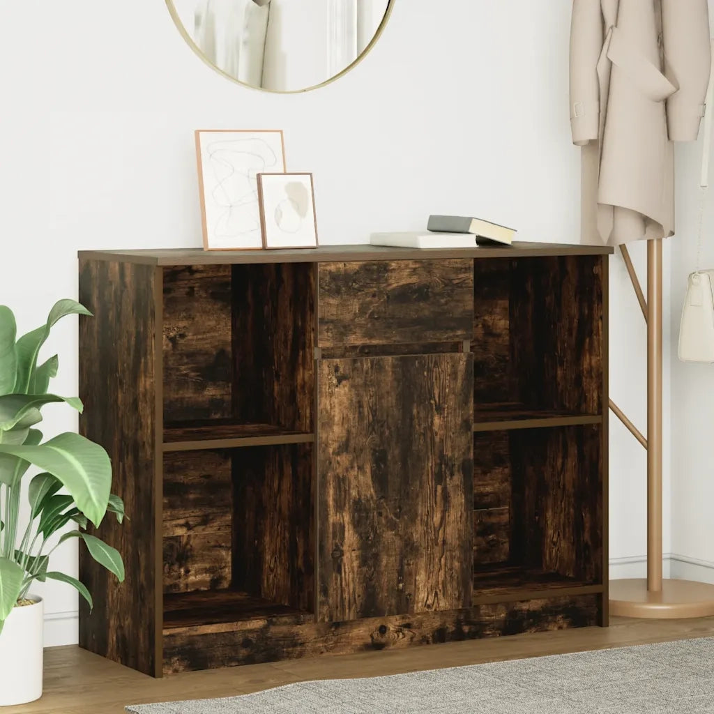 Credenza con Cassetto Rovere Fumo 101x35x76 cm in Truciolato 861566