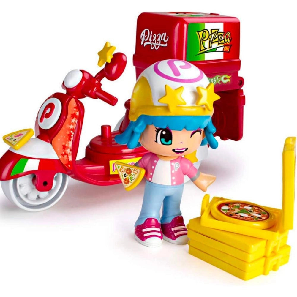 Trade Shop - Pinypon Raider Bambolina Motorino Consegna Pizze Accessori Gioco Per Bambine 4+ -