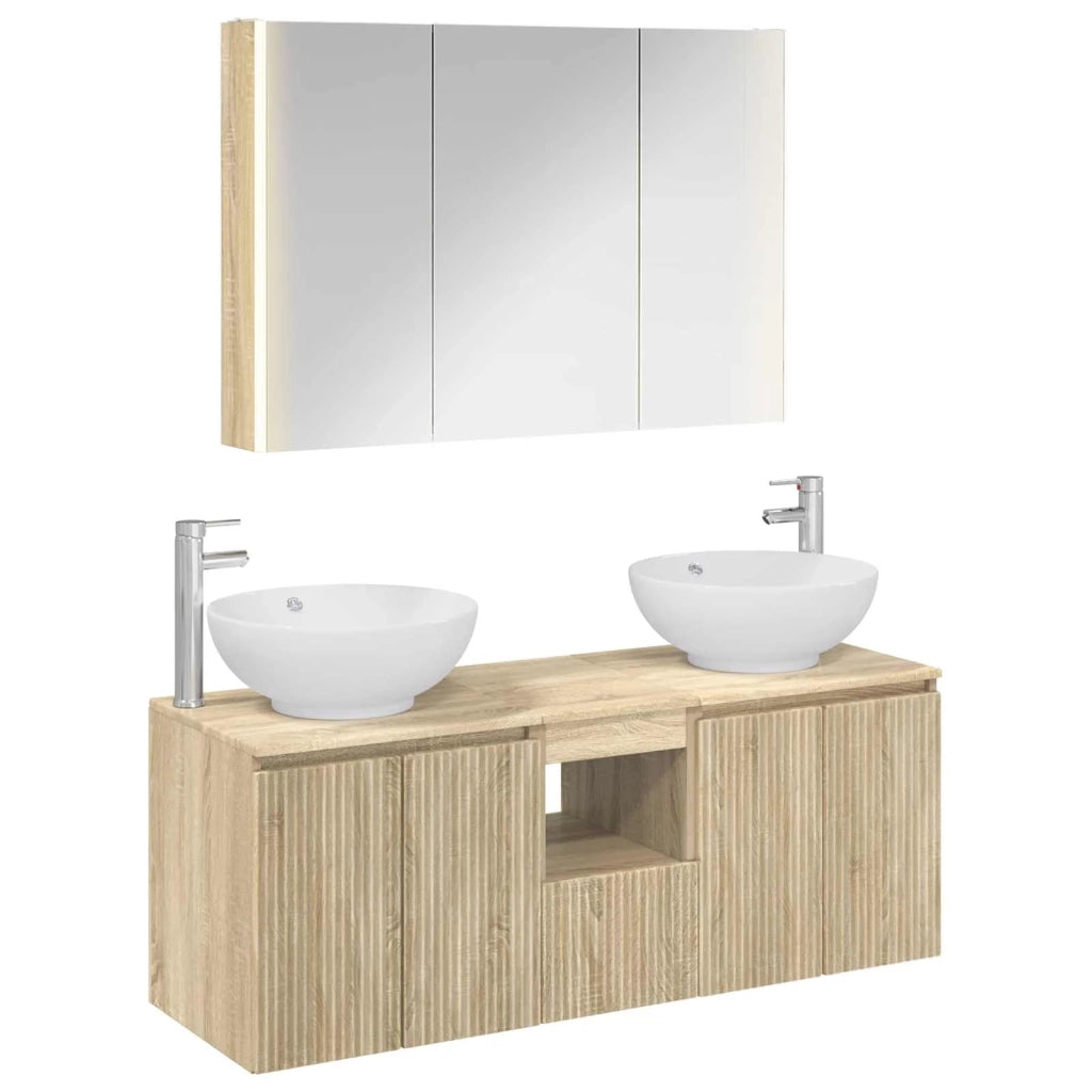 Set di Armadi da Bagno 4 pcs Rovere Sonoma Legno ingegnerizzato 3406505