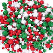 1800 pezzi di pompon colorati e 4 yard di pompon artigianale per bambini per progetti di creatività fai-da-te e decorazioni natalizie per lavatrice