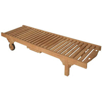 Lettino Prendisole da Giardino Lidia 65x208x35 h cm in Legno Marrone