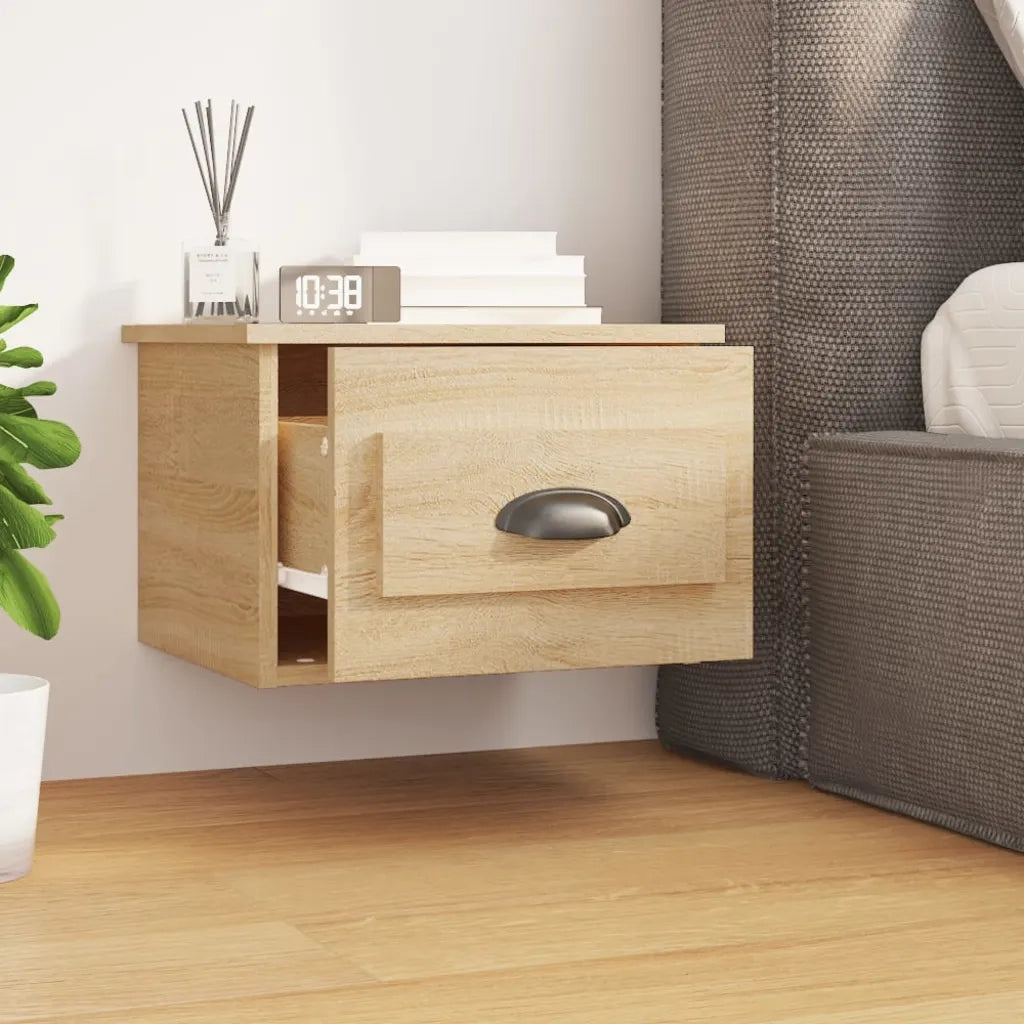 Comodino | Armadio da Notte | Mobiletto da notte a Parete Rovere Sonoma 41,5x36x28 cm