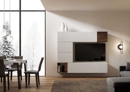 Parete Attrezzata Soggiorno 194x160x39,5 cm in nobilitato