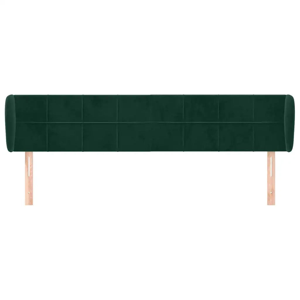 Testiera | Testata ad Orecchio Verde Scuro 203x23x78/88 cm in Velluto