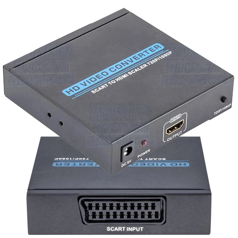 Trade Shop - Convertitore Adattatore Da Presa Scart Femmina A Hdmi Femmina Per Audio E Video -