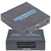 Trade Shop - Convertitore Adattatore Da Presa Scart Femmina A Hdmi Femmina Per Audio E Video -