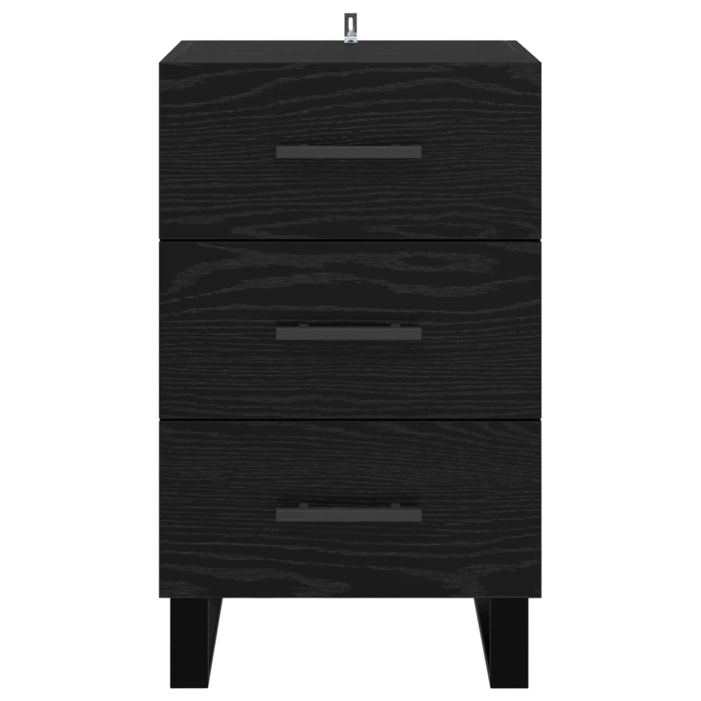 Armadio da Notte Rovere Nero 40 x 40 x 66 cm Legno multistrato