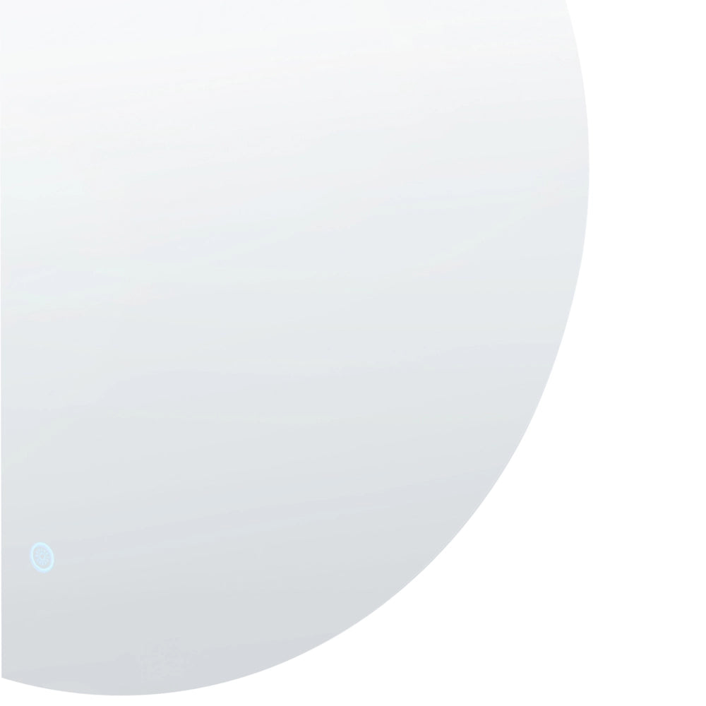 Specchio LED da Parete Rotondo Moderno 90 x 80 cm per Bagno Camera da Letto e Trucco