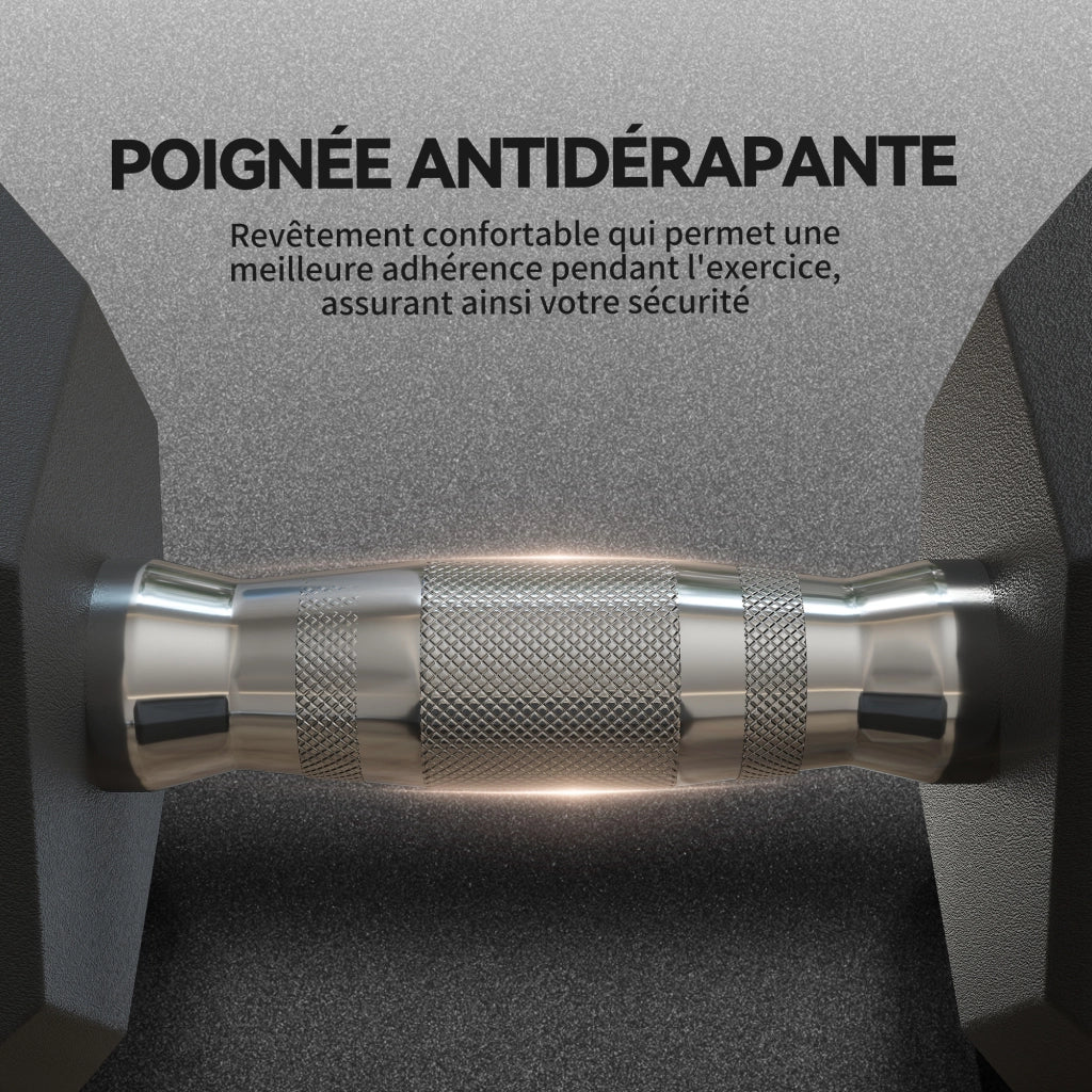 Manubrio esagonale 15 kg ¨C zephmum ¨C metallo gomma nero