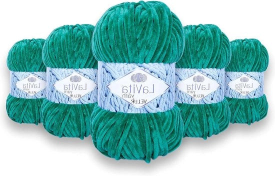 Filato per Maglia a Mano VELUR 8122 Pacchetto da 5 - Filato Sportivo a Micropoliestere - Palla da 100g