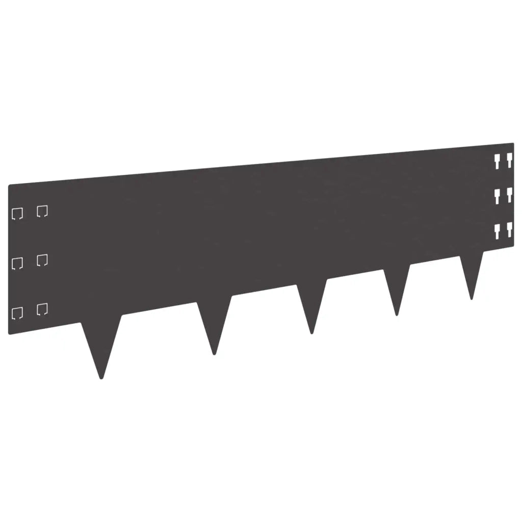 Bordura per Prato 10 pcs 100 x 30 cm Acciaio Nero 8008623