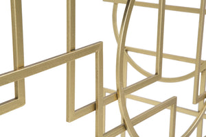 Console Marie 120x41x81 cm in Ferro e Vetro Oro e Nero