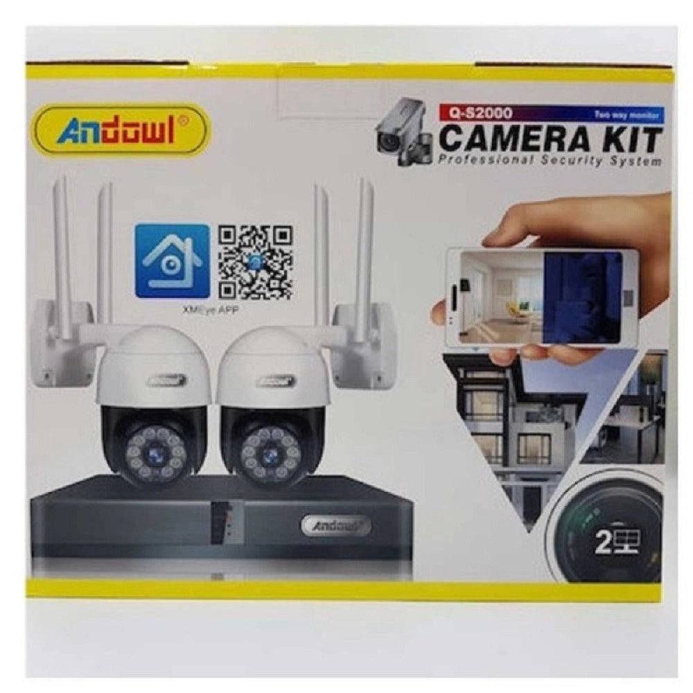 Trade Shop - Kit 2 Telecamere Wi-fi Ptz 4k Con Registratore Nvr Sistema Di Sicurezza Q-s2000 -