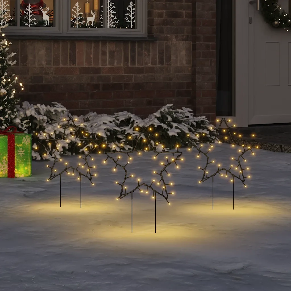Decorazioni Luminose Natalizie Picchetti 3pz Stella 50LED 29cm 357717