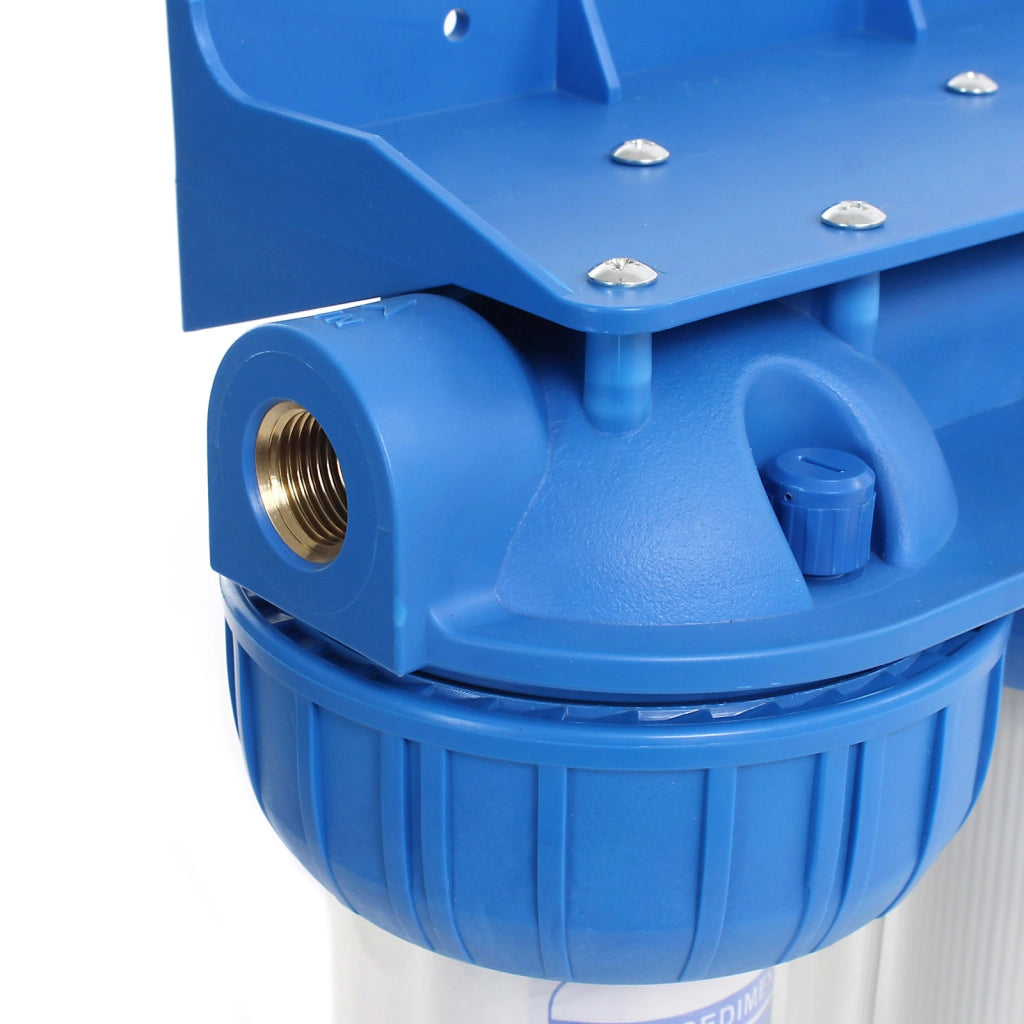 Naturewater Filtro dell'acqua a 3 livelli NW-BR10B4, con cartucce filtranti da 254 mm, attacco tubo 32,89 mm