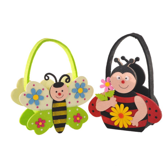 4 Borsine Artificiali con Farfalla/Coccinella Altezza 21 cm