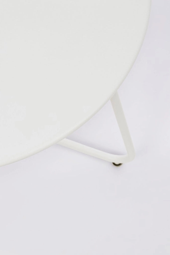 Tavolino da Esterno Ø45x45h cm in Acciaio Verniciato Austin Bianco