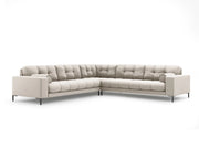Cosmopolitan Design - Divano angolare reversibile "Bali" 6 posti in tessuto strutturato beige 