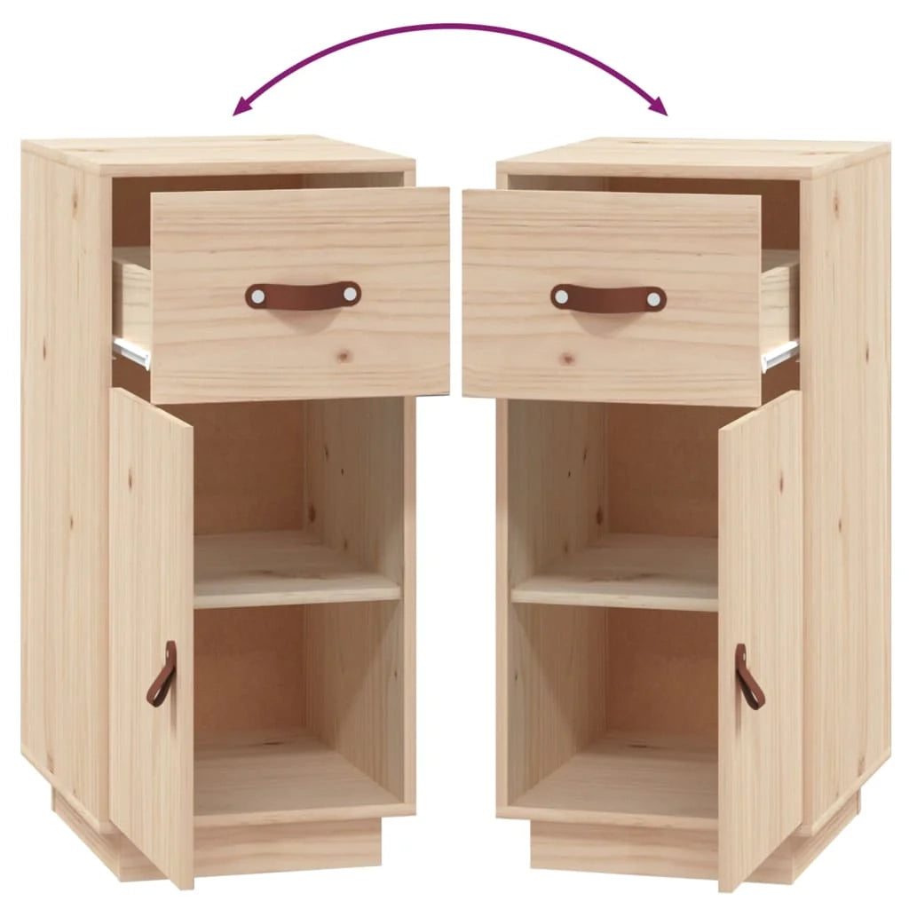 Buffet credenza cassettiera armadio mobile contenitore organizer per cucina soggiorno salotto 34 x 40 x 75 cm legno massello di pino marrone 02_0029573